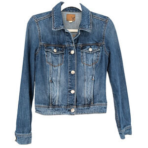 Y2K American Eagle Womens Classic‎ Denim Trucker Western Jean Jacket Small